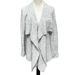 Nine West Women’s Light Gray Open Front Cardigan Sweater Medium